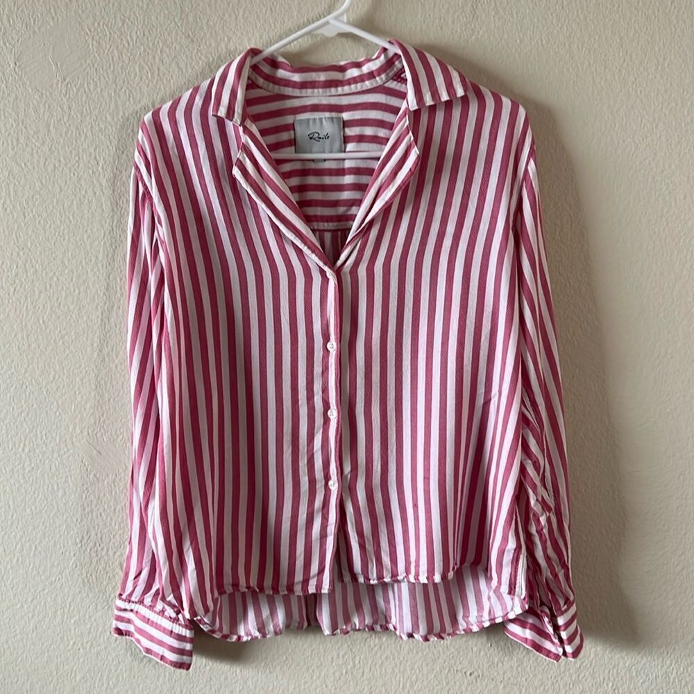 Rails V-Neck Button Down Stripped Top Size Small - image 1